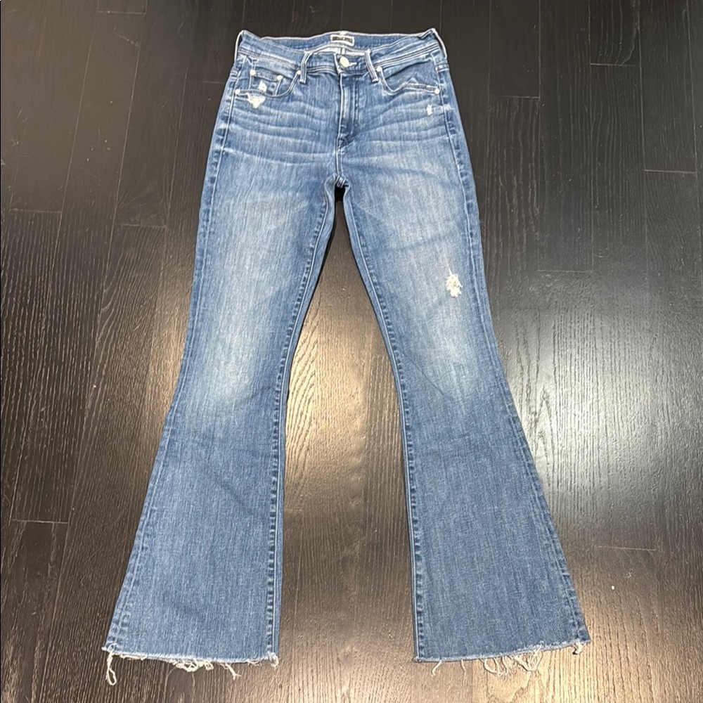 MOTHER Blue Flare Wide Leg Jeans